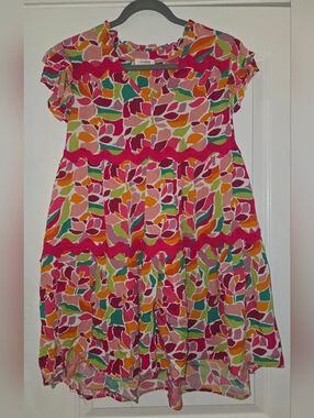 Umgee Dress Pink Multi Floral Tiered Dress Size S